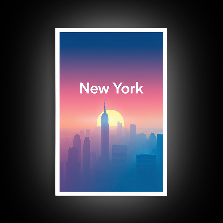 New York Travel Poster, Canvas Print, Mid Century City Wall Art, New York Wall Art, Travel Poster Set, Retro Travel Print, Wanderlust Decor