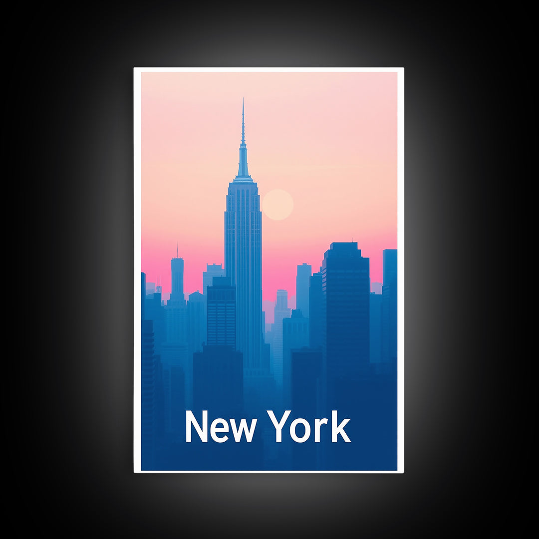 New York Travel Poster, Canvas Print, Classic Travel Poster Art, New York Travel Art, Modern Wall Decor, Fine Art Print, Retro Travel Print