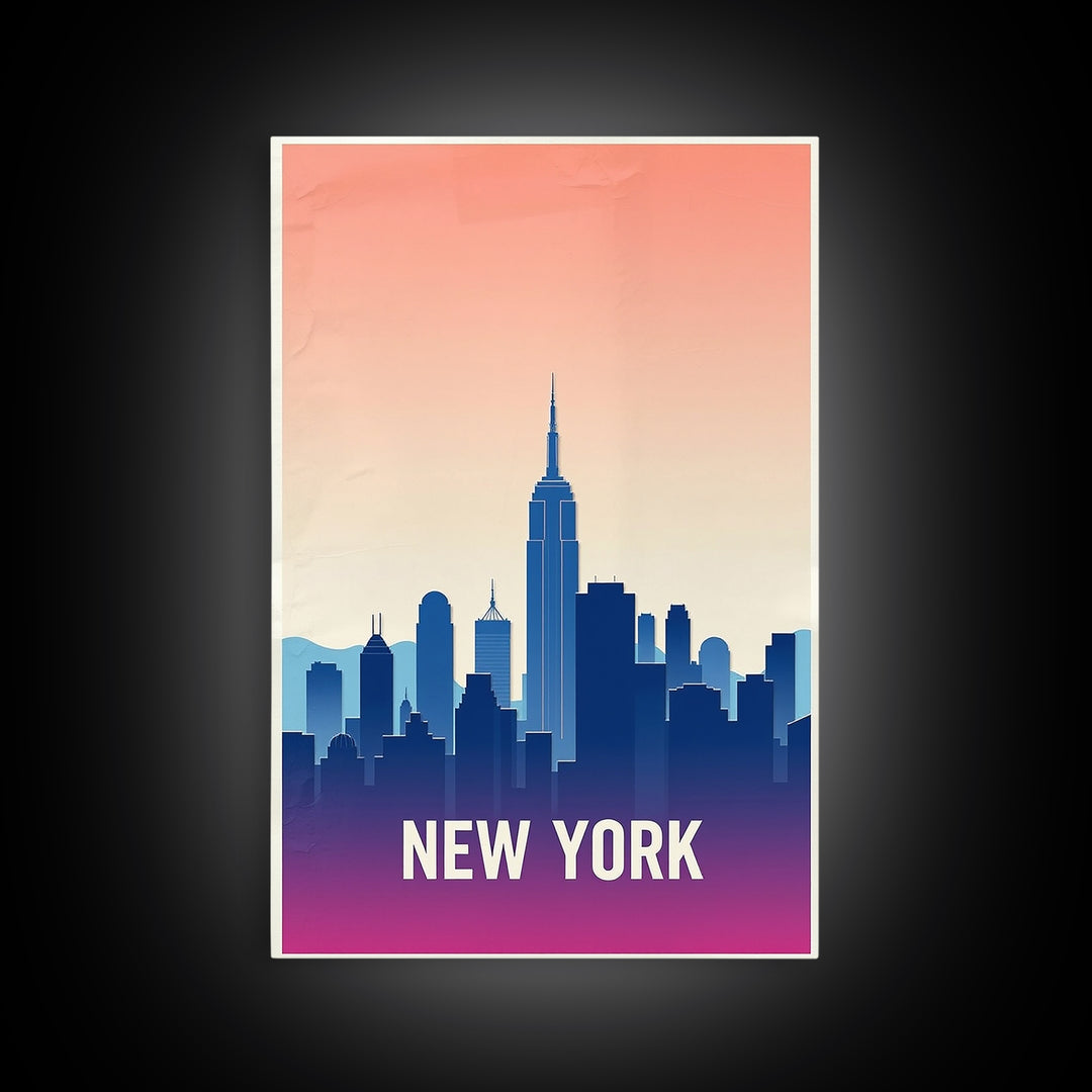 New York Travel Poster, Canvas Print, Classic Travel Poster Art, New York Wall Art, City Art Print, Travel Poster Art, Retro Travel Print