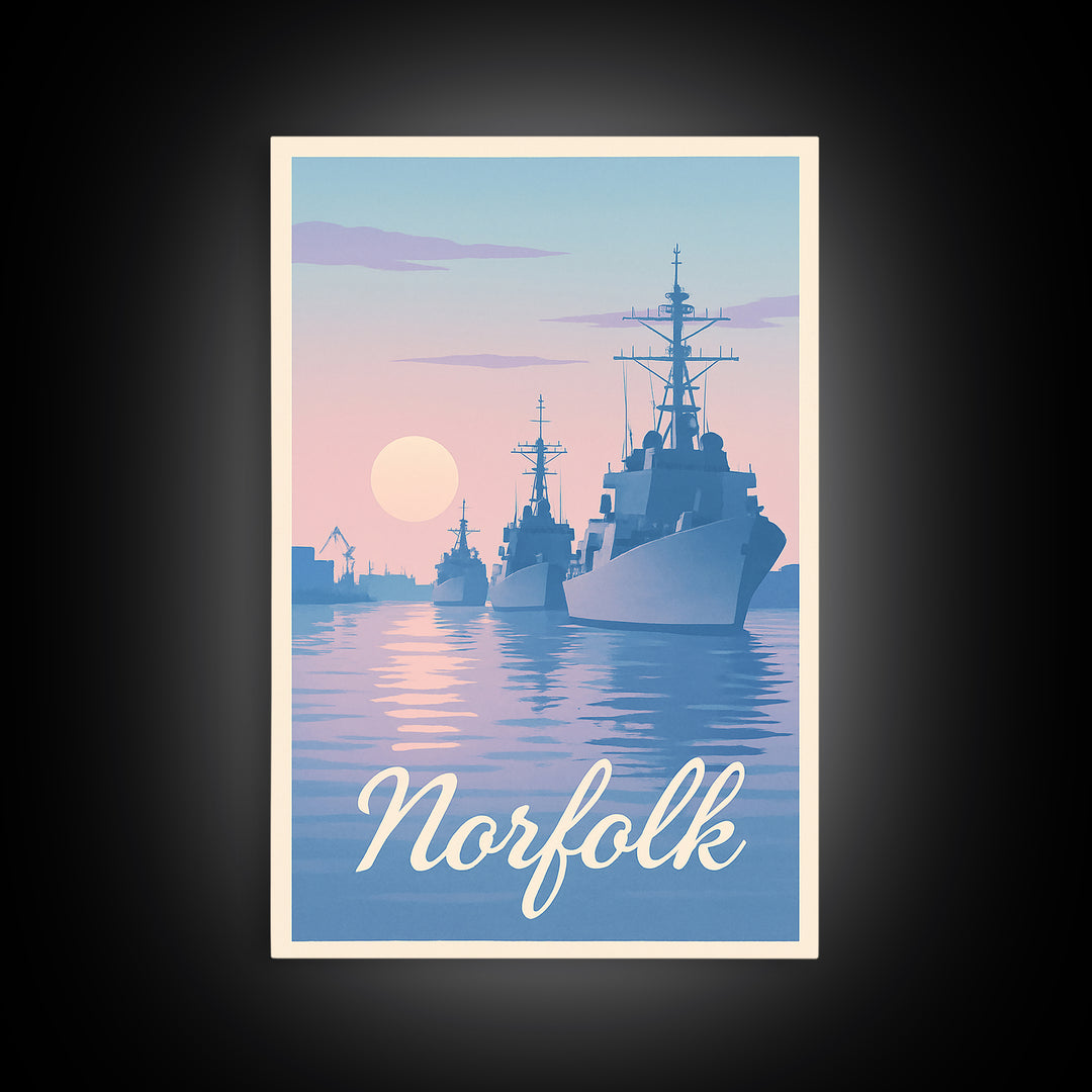 Norfolk Travel Poster, Framed Canvas Print, Classic Travel Poster Art, Norfolk Travel Art, City Art Print, Travel Poster Set, Art Print