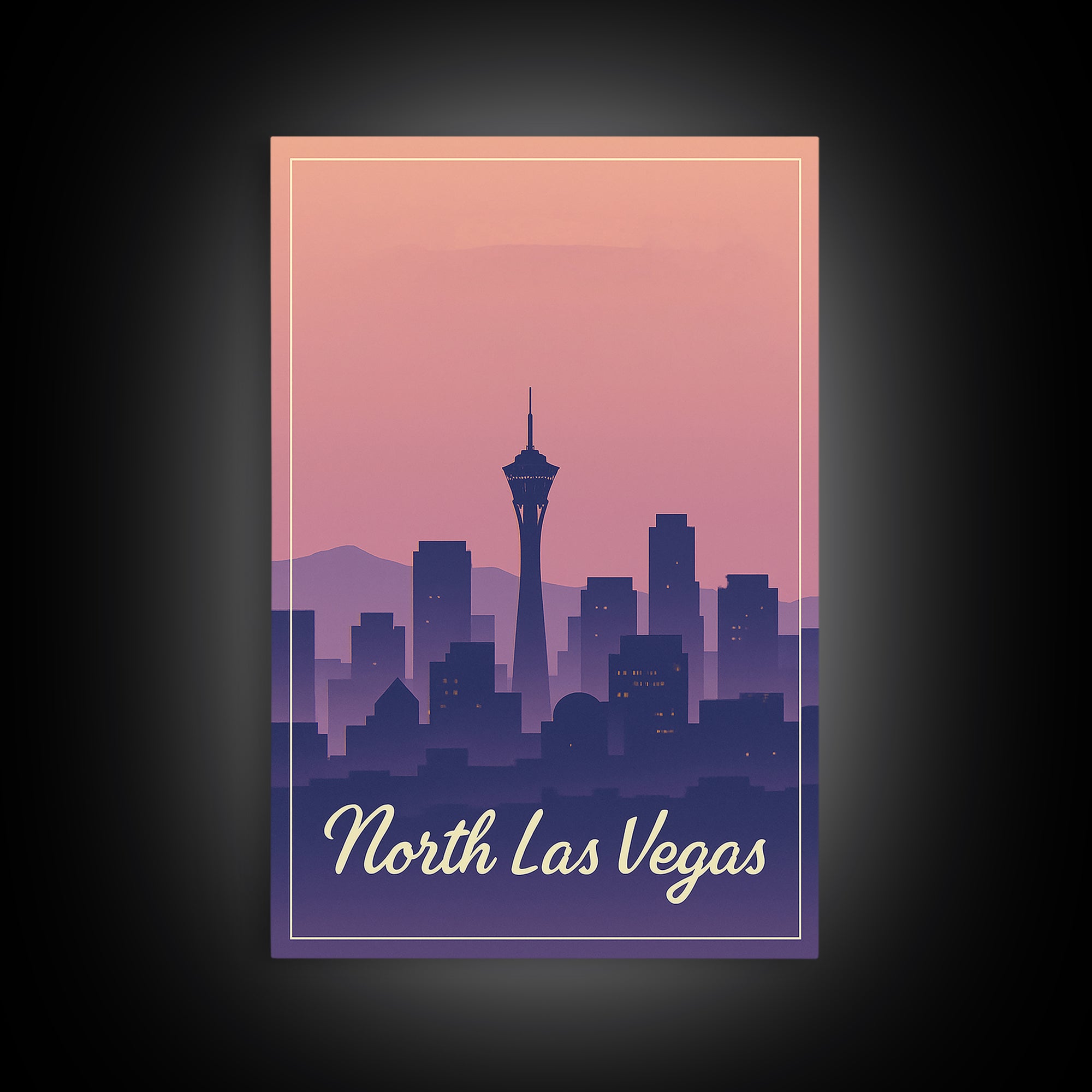 North Las Vegas Travel Poster, Canvas Print, Classic Travel Poster Art, North Las Vegas Art Print, Vintage City Poster, Travel Art Print