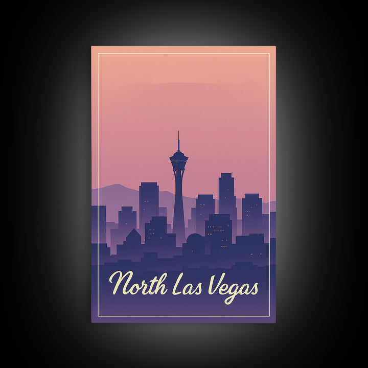 North Las Vegas Travel Poster, Canvas Print, Classic Travel Poster Art, North Las Vegas Art Print, Vintage City Poster, Travel Art Print