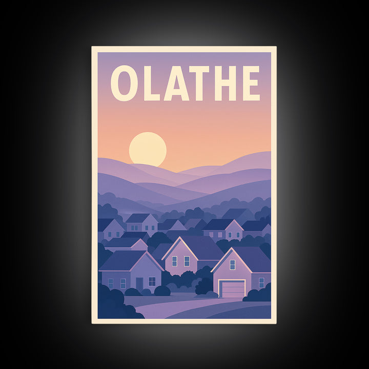 Olathe Kansas Travel Poster, Canvas Print, Vintage Poster Art, Olathe Art Print, Fine Art Print, City Travel Prints, Vintage Travel Art