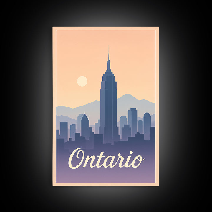 Ontario Travel Poster, Framed Canvas Print, Classic Travel Poster Art, Ontario Wall Art, Vintage City Poster, Gift For Travelers