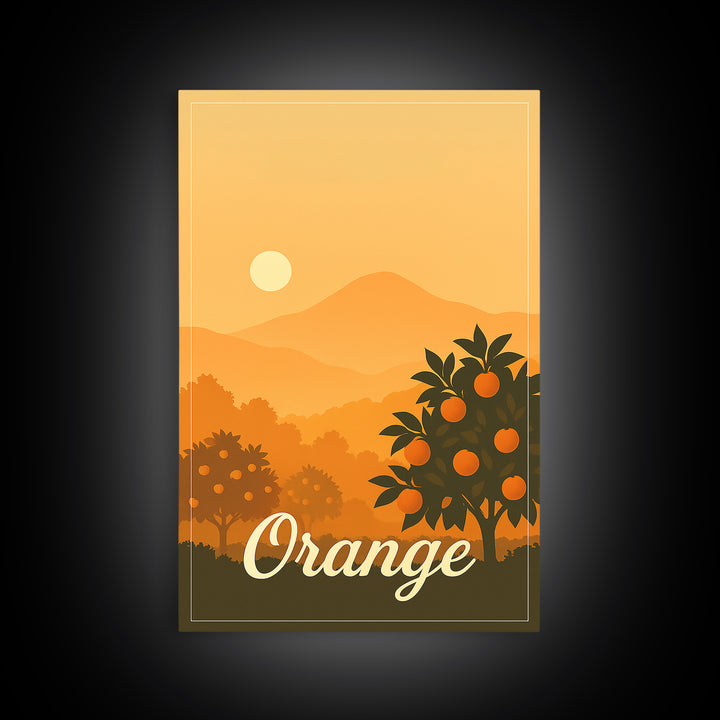 Orange California Travel Poster, Canvas Print, Mid Century City Wall Art, Orange City Art, Wall Art, Eclectic Wall Decor, Wall Art