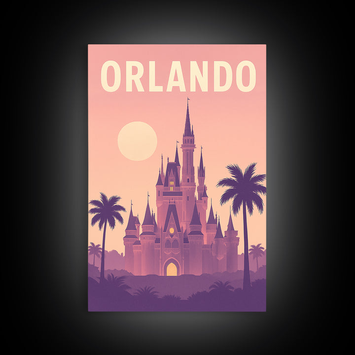 Orlando Florida Travel Poster, Canvas Print, Classic Travel Poster Art, Orlando City Art, City Art Print, Travel Wall Decor, Travel Print