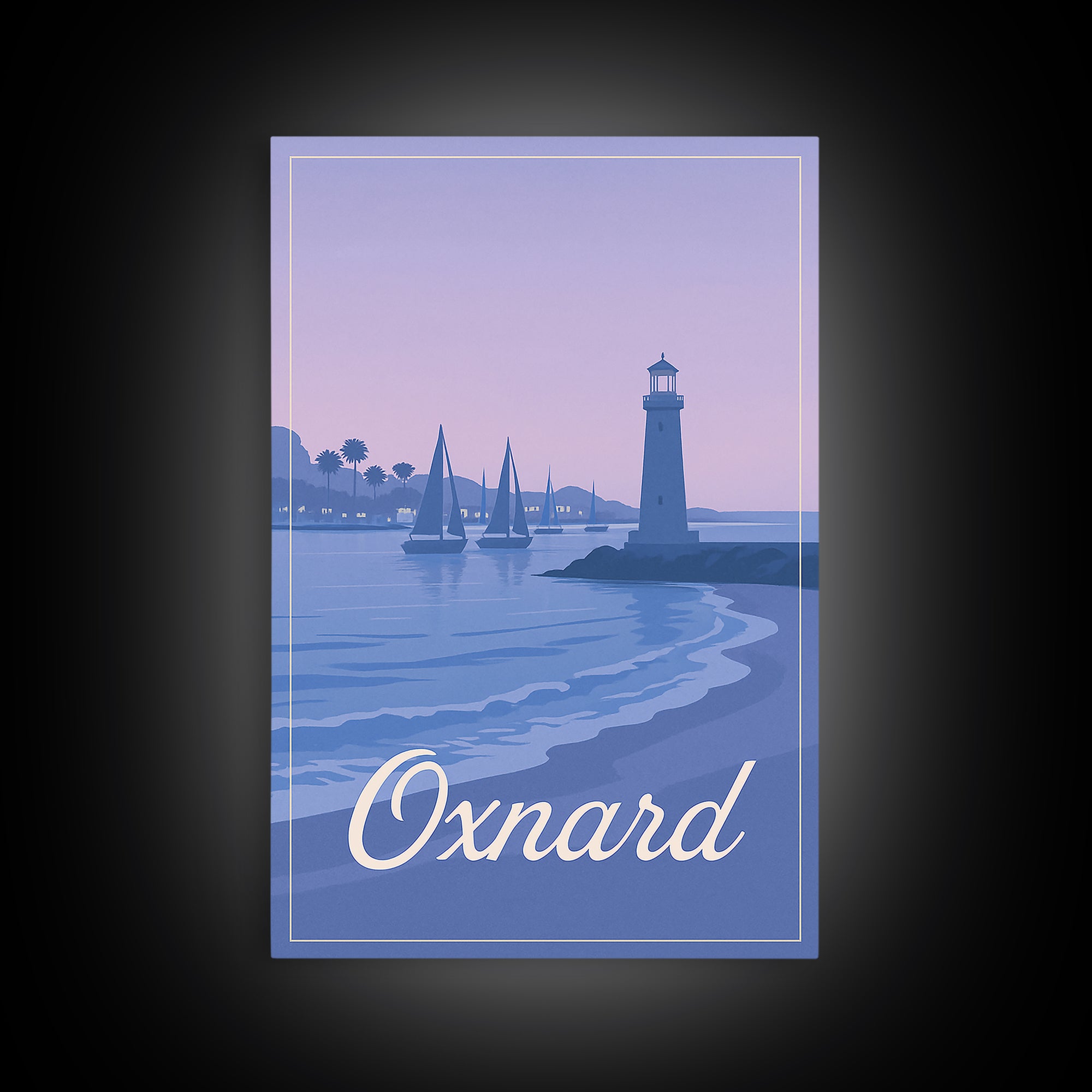 Oxnard Travel Poster, Canvas Print, Mid Century City Wall Art, Oxnard City Art, Travel Wall Art, Travel Poster Set, Wanderlust Decor