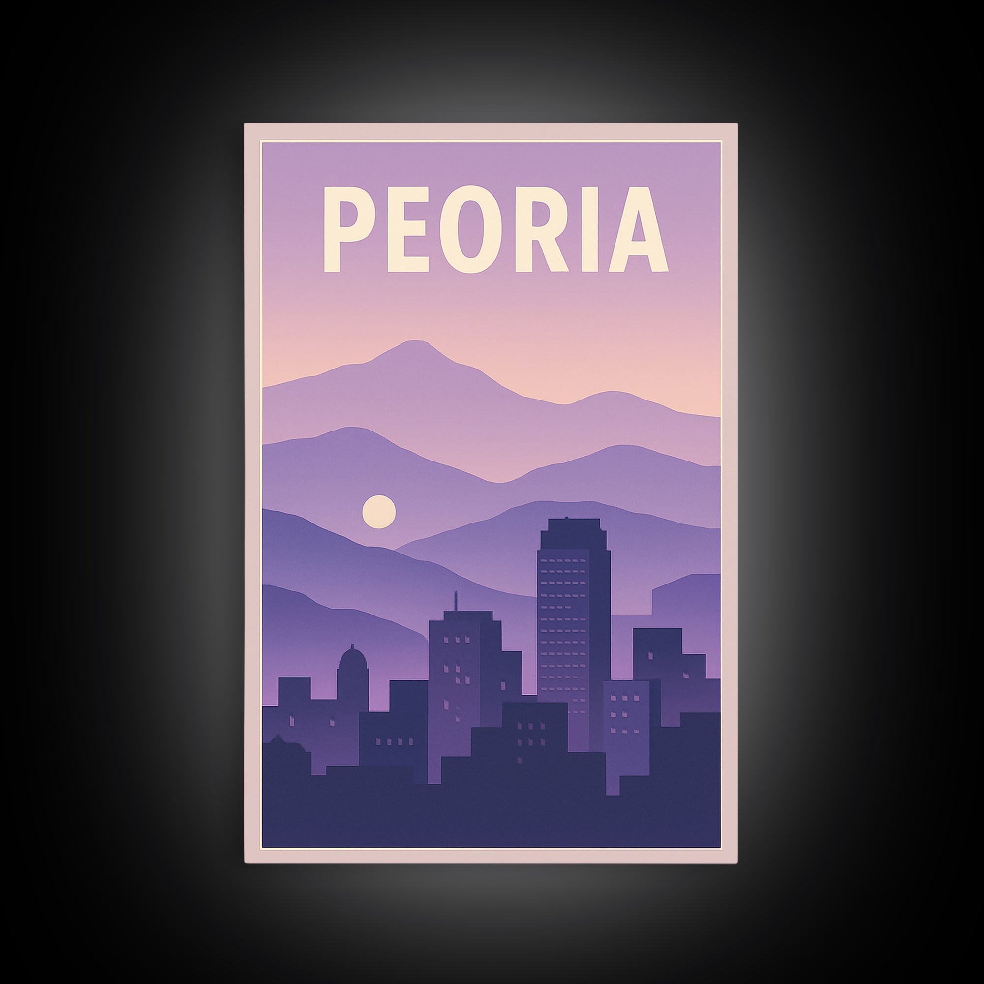 Peoria Arizona Travel Poster, Canvas Print, Vintage Travel Poster Art, Peoria Poster Print, Travel Art Print, Wall Art, Poster Art