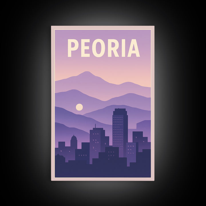 Peoria Arizona Travel Poster, Canvas Print, Vintage Travel Poster Art, Peoria Poster Print, Travel Art Print, Wall Art, Poster Art
