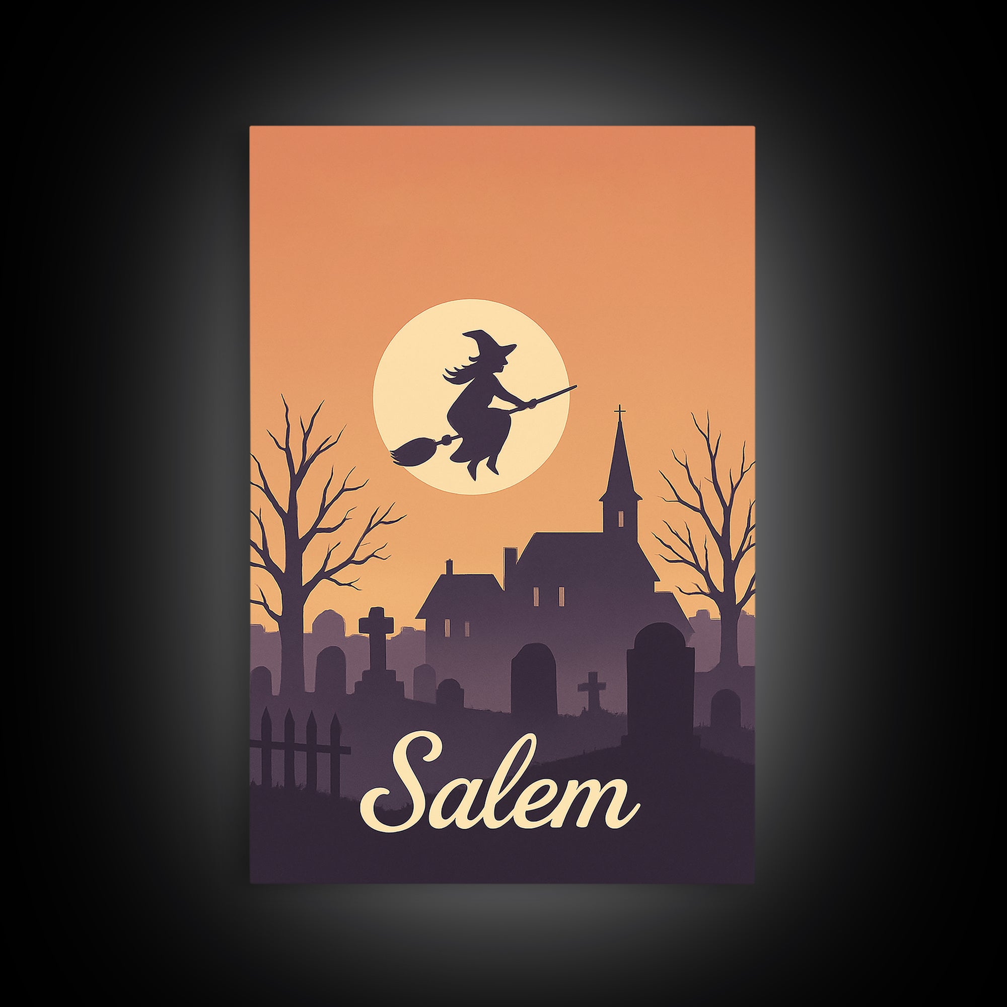 Salem Oregon Travel Poster, Framed Canvas Print, Classic Travel Poster Art, Salem Art Print, Mid Century Wall Art, Vintage City Poster