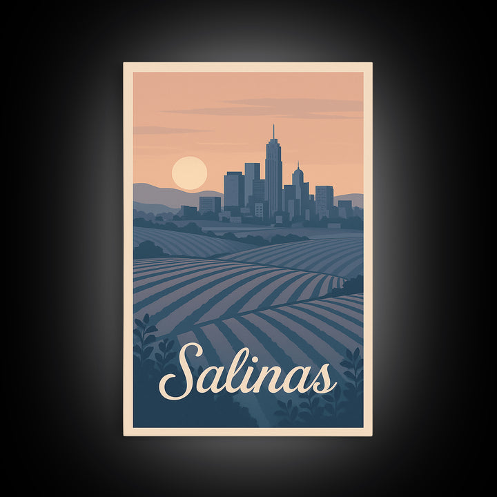 Salinas Travel Poster, Framed Canvas Print, Vintage Travel Poster Art, Salinas Wall Art, Travel Poster Art, Travel Poster Set, Wall Art