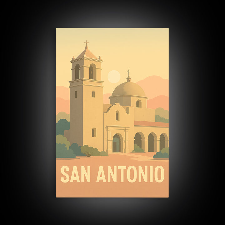 San Antonio Travel Poster, Canvas Print, Mid Century City Wall Art, San Antonio City Art, Vintage City Art, Retro Travel Print