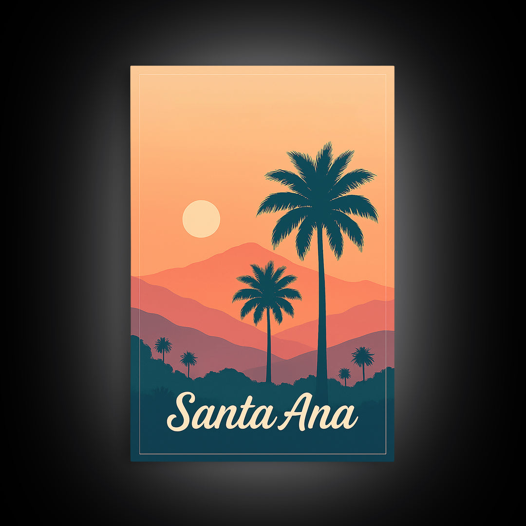 Santa Ana California Travel Poster, Canvas Print, Vintage Poster Art, Santa Ana City Art, Gift For Travelers, Vintage City Art, Art Print