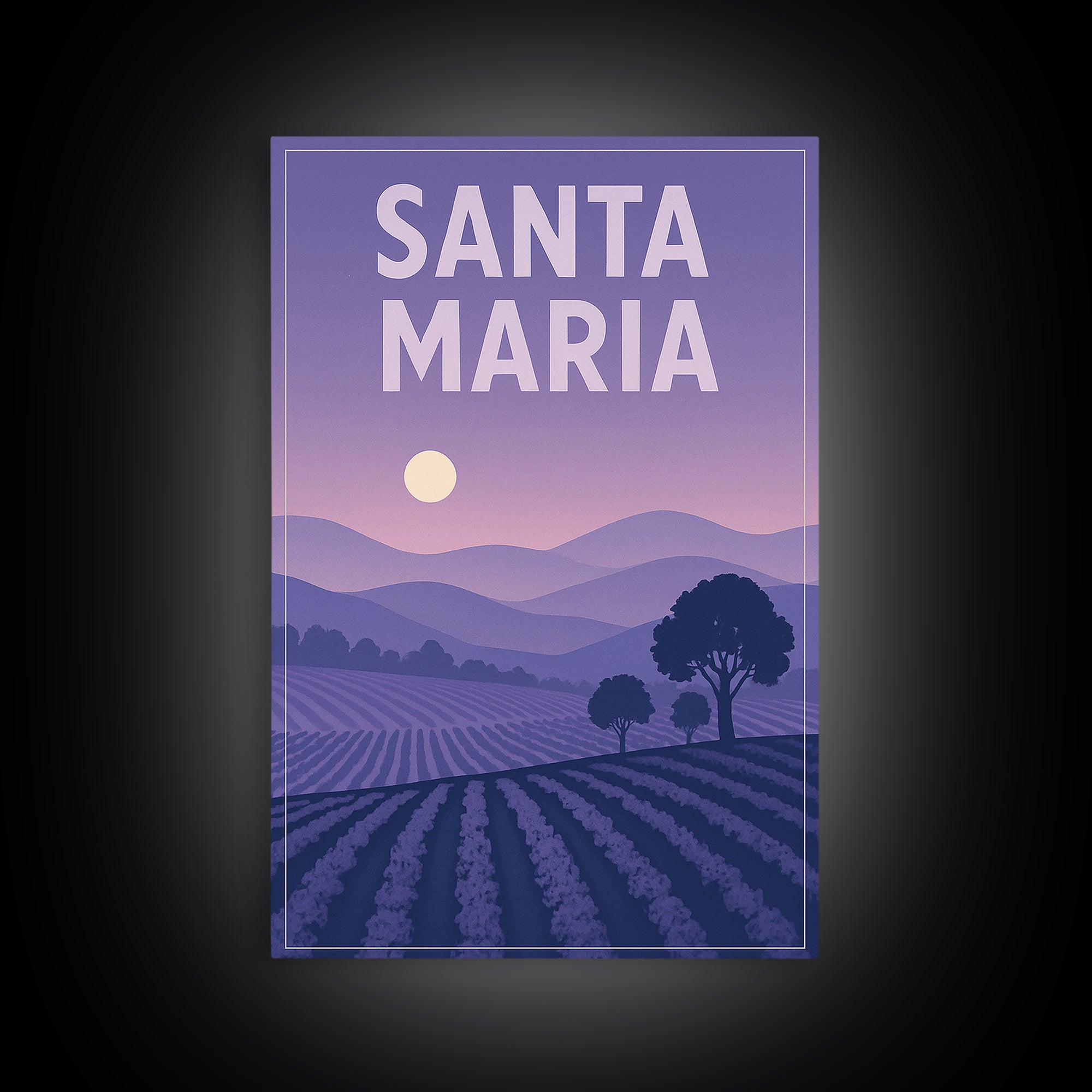Santa Maria California Travel Poster, Canvas Print, Mid Century City Wall Art, Santa Maria Travel Art, City Illustration, Wall Decor
