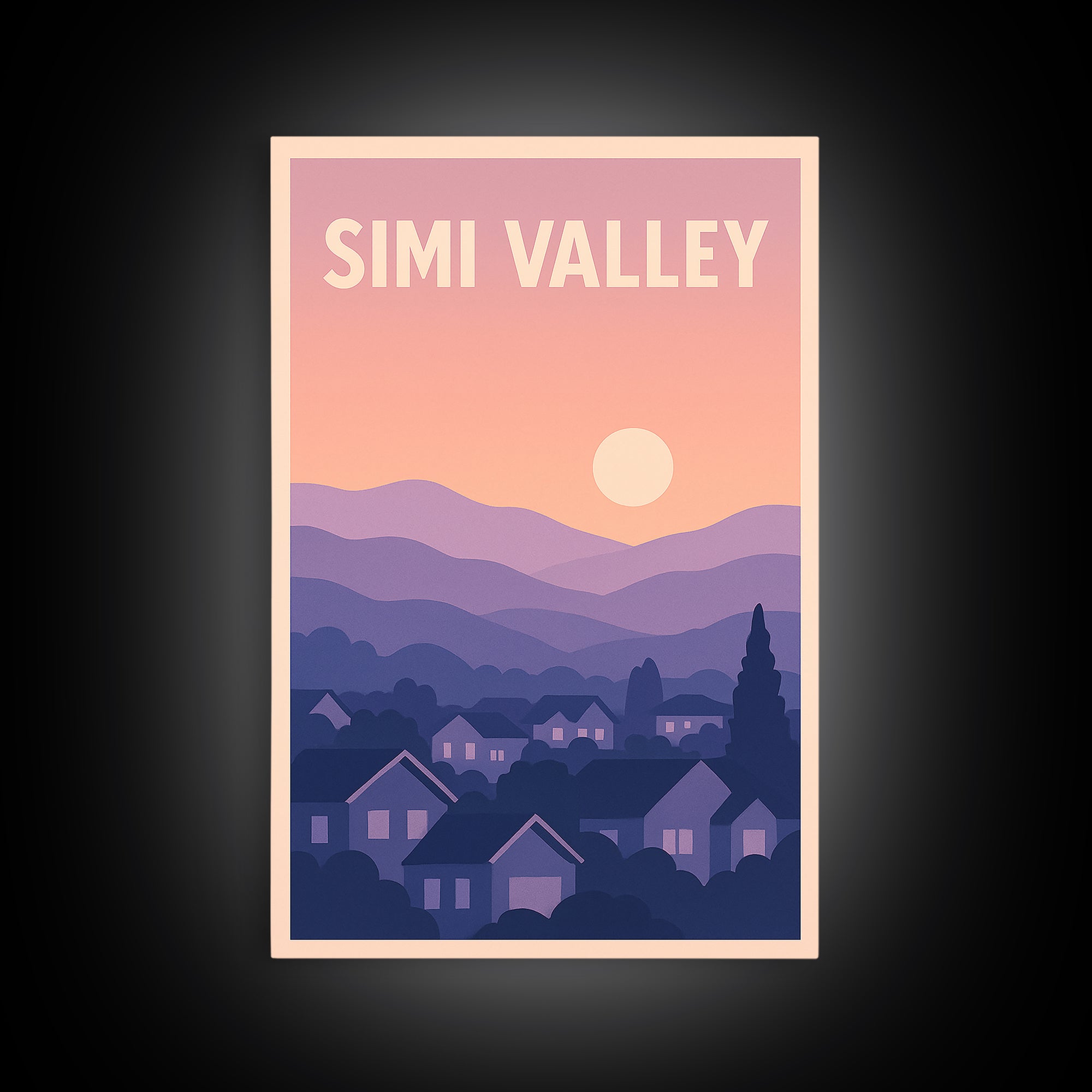 Simi Valley California Travel Poster, Canvas Print, Mid Century City Wall Art, Simi Valley Wall Art, City Art Print, Poster Art, Travel Gift