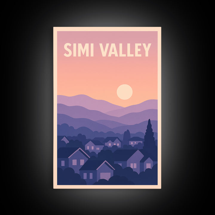 Simi Valley California Travel Poster, Canvas Print, Mid Century City Wall Art, Simi Valley Wall Art, City Art Print, Poster Art, Travel Gift