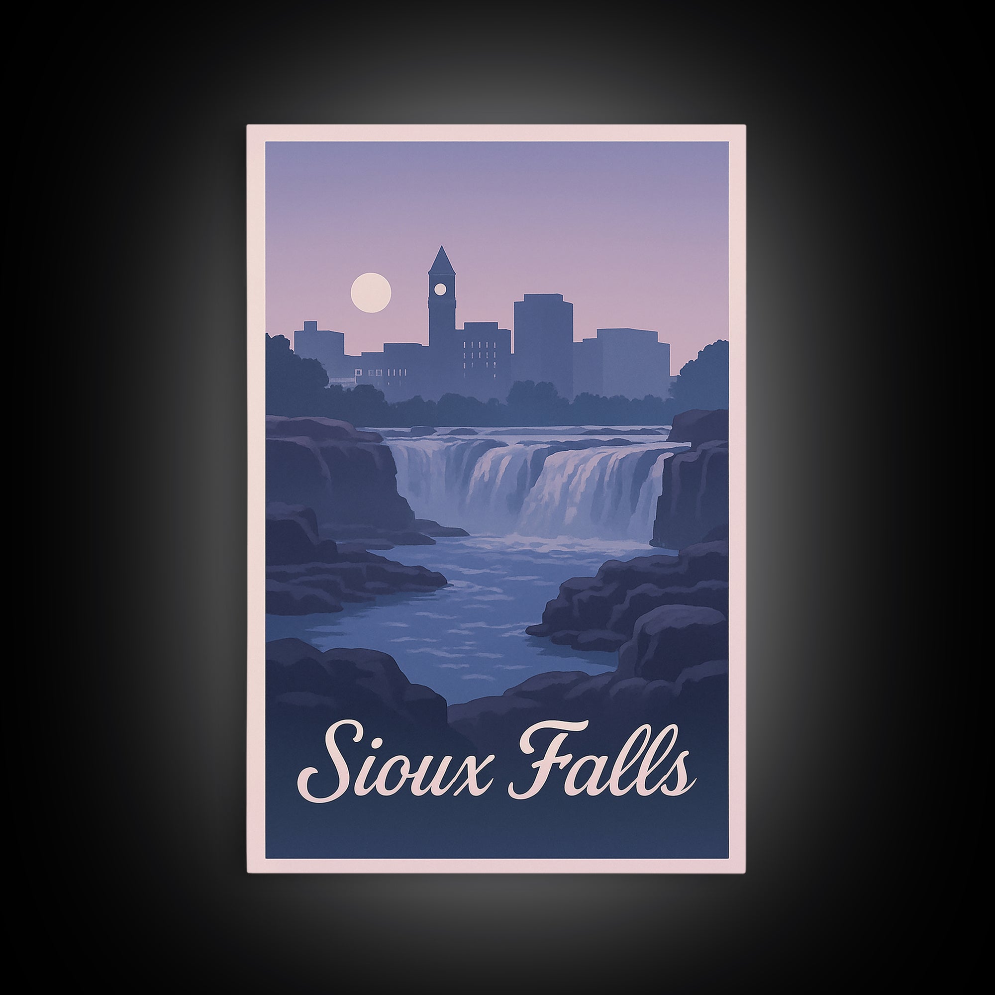 Sioux Falls South Dakota Travel Poster, Canvas Print, Classic Travel Poster Art, Sioux Falls Wall Art, Vintage City Poster, Travel Wall Art
