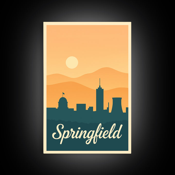 Springfield Missouri Travel Poster, Framed Canvas Print, Vintage Travel Poster Art, Springfield Wall Art, Gift For Travelers, Fine Art Print