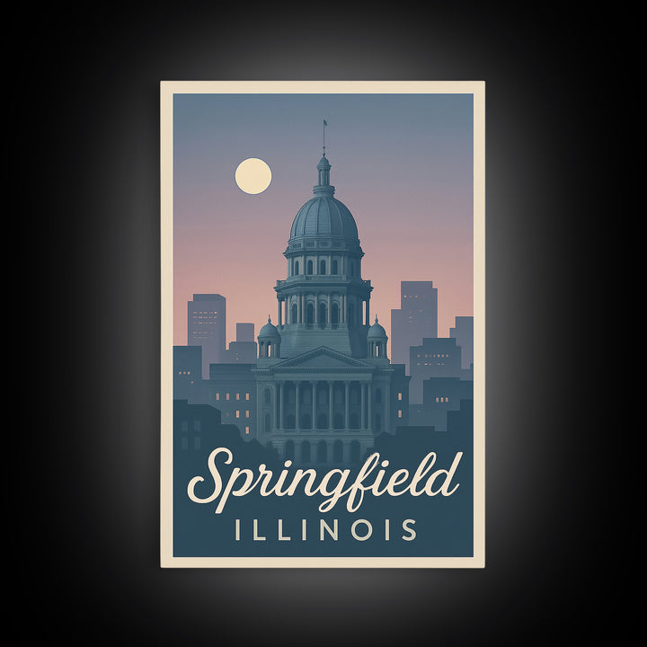 Springfield Travel Poster, Canvas Print, Classic Travel Poster Art, Springfield City Art, Mid Century Wall Art, Fine Art Print