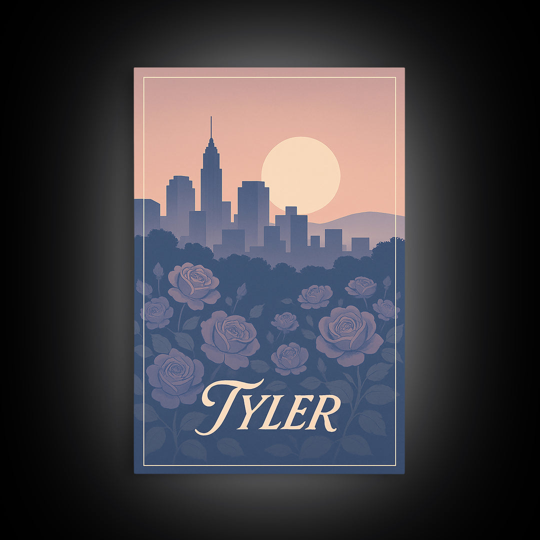 Tyler Travel Poster, Canvas Print, Vintage Travel Poster Art, Tyler Art Print, Gift For Travelers, Retro Travel Print, Travel Poster Set