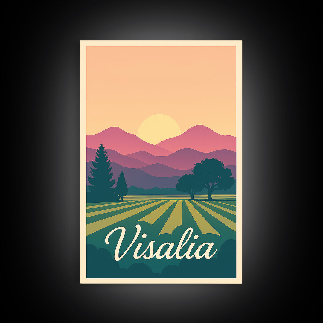 Visalia California Travel Poster, Canvas Print, Vintage Poster Art, Visalia Travel Art, Travel Poster Set, Travel Art Print, Fine Art Print