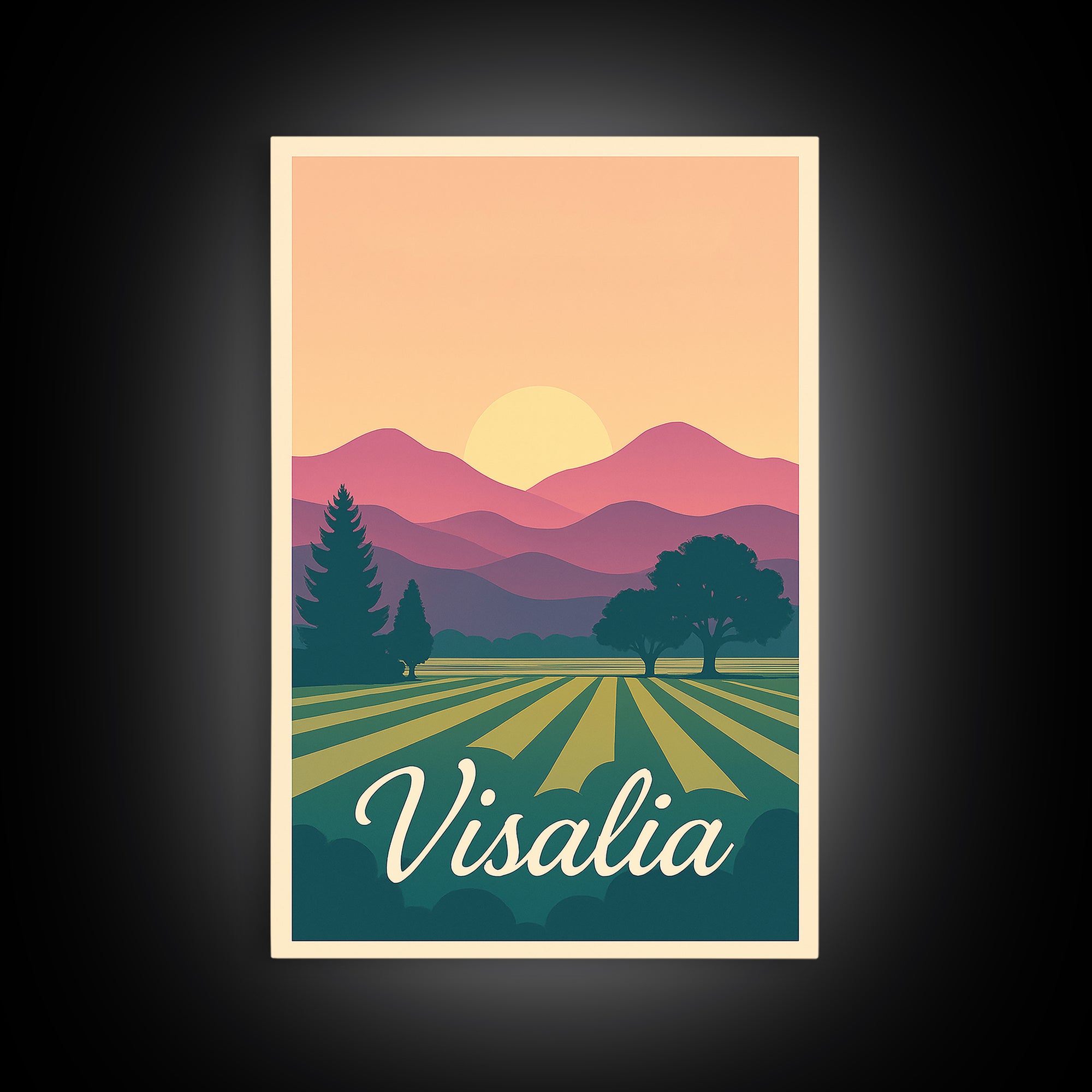 Visalia California Travel Poster, Canvas Print, Vintage Poster Art, Visalia Travel Art, Travel Poster Set, Travel Art Print, Fine Art Print