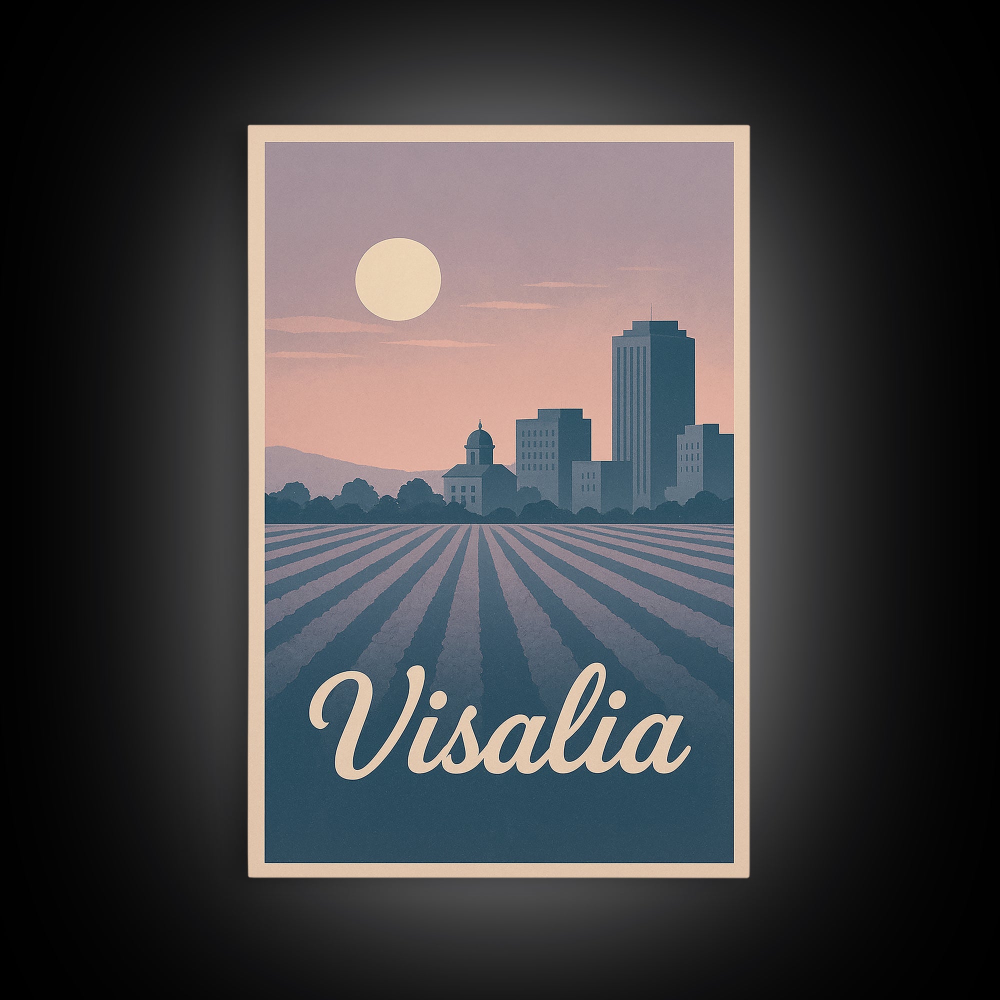 Visalia Travel Poster, Canvas Print, Classic Travel Poster Art, Visalia Art Print, Living Room Wall Art, Home Office Decor, Landscape Art