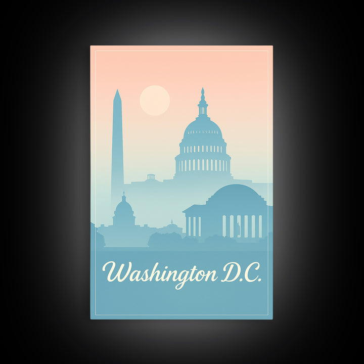 Washington DC Travel Poster, Canvas Print, Classic Travel Poster Art, Washington Travel Art, Travel Art Print, Living Room Wall Art