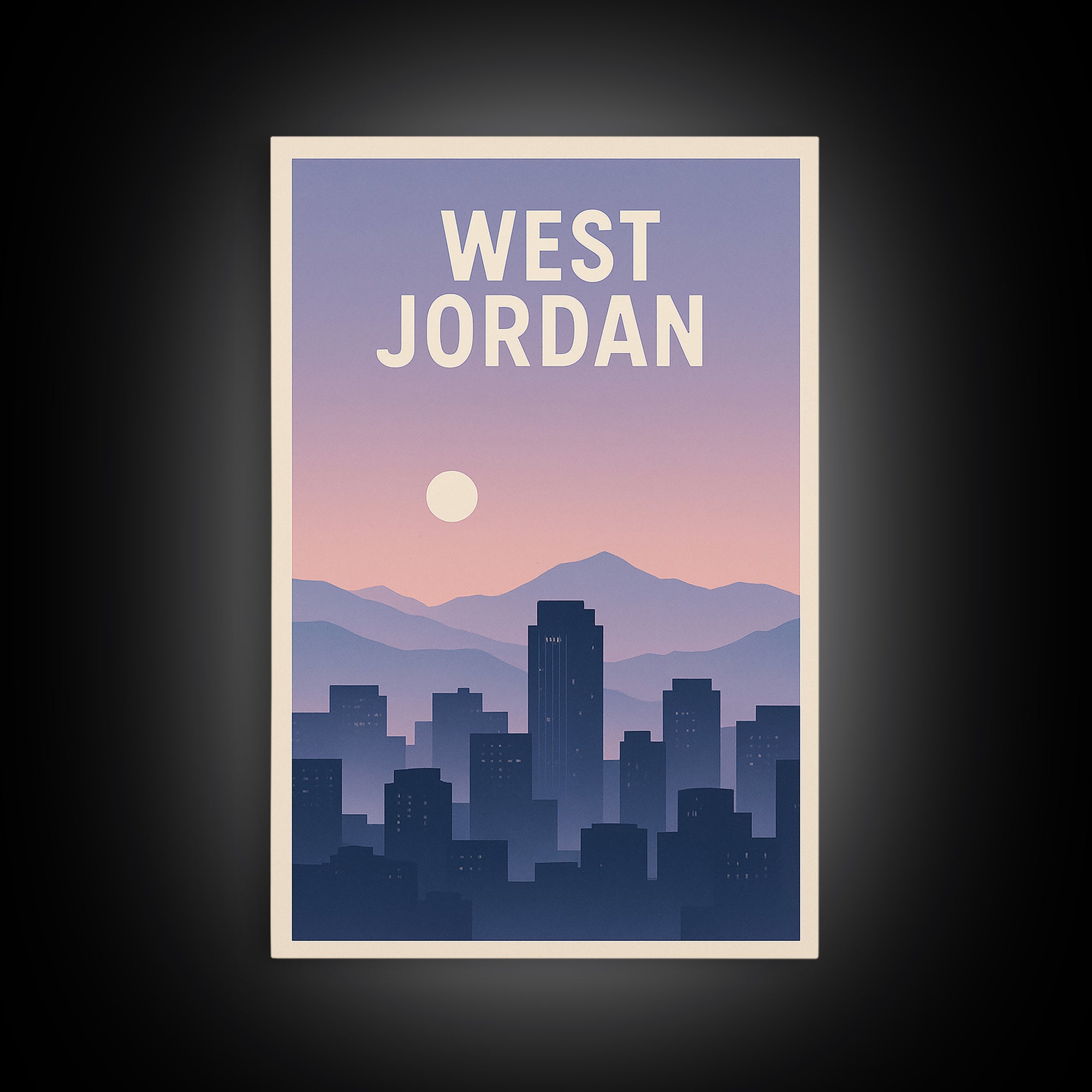 West Jordan Utah Travel Poster, Canvas Print, Vintage Travel Poster Art, West Jordan Travel Art, Travel Art Print, Travel Poster Art