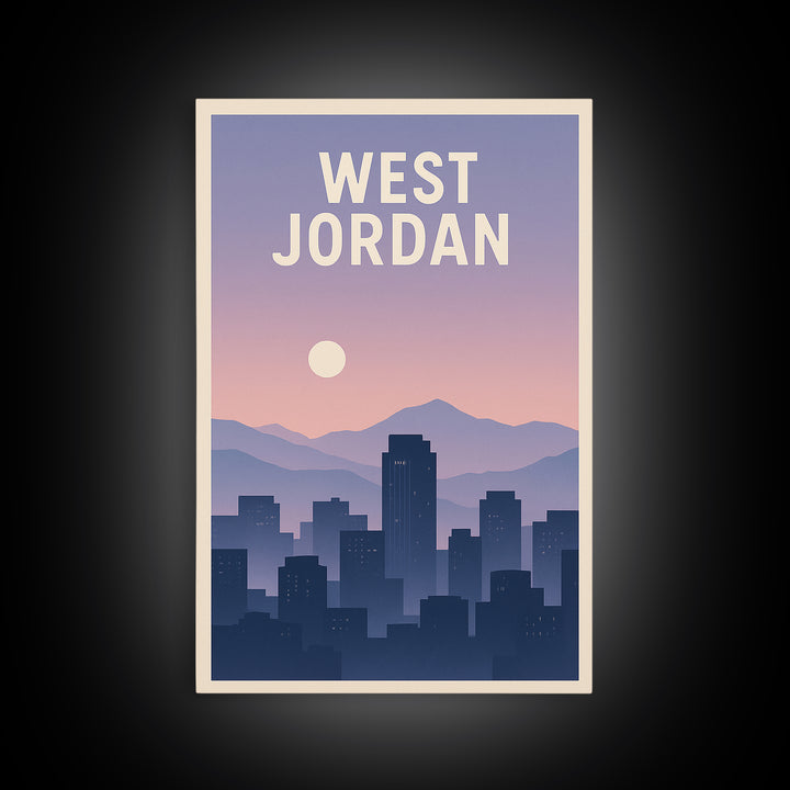 West Jordan Utah Travel Poster, Canvas Print, Vintage Travel Poster Art, West Jordan Travel Art, Travel Art Print, Travel Poster Art