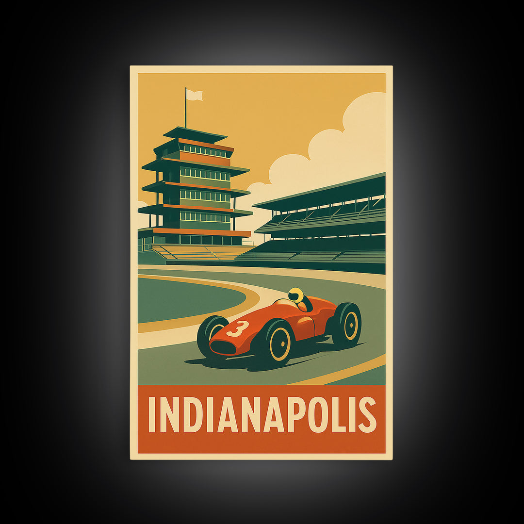 Indianapolis Indiana Travel Poster, Canvas Print, Vintage Theatre Style Art, Indianapolis Poster Print, Travel Poster Set, Travel Poster Art
