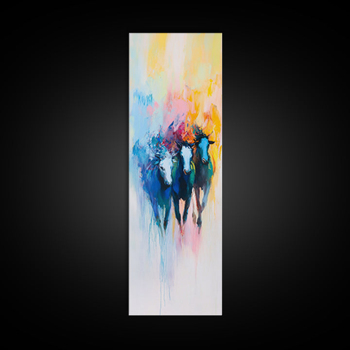 Abstract Horse Art Framed Canvas Print Colorful Western Wall Art, Bull and Bear Art, Moody Art, Farmhouse Art, Rustic Wall Art