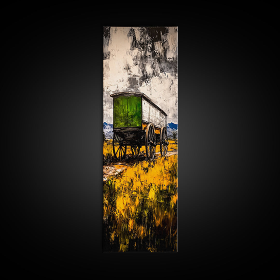 Antique Wagon Black White Canvas Print Rustic Art Farmhouse Wall Art Vintage Western Art Wabi Sabi Wall Art