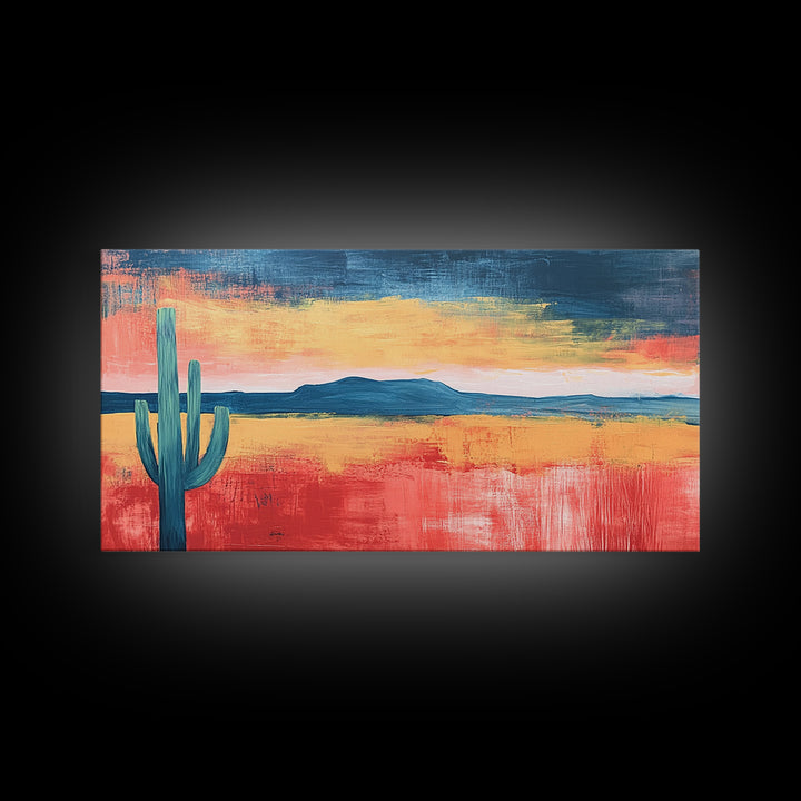 Desert Landscape Art, Framed Canvas Print, Joshua Tree Art, Southwest Wall Art, Extra Wide Art, Above Bed Wall Art, Boho Art, Rustic Decor