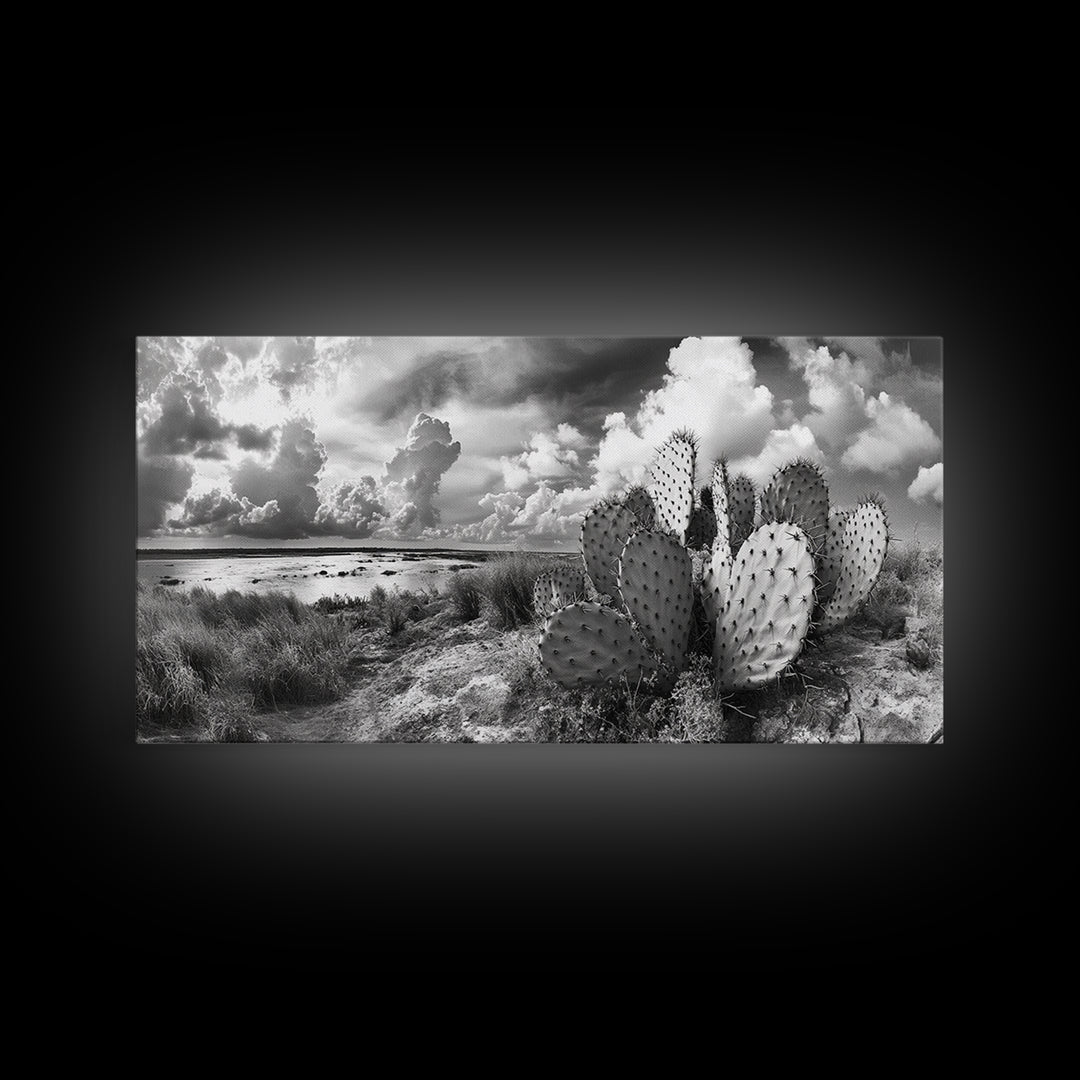 Desert Landscape, Joshua tree art, rustic decor, botanical prints, scenic view, panoramic art, southwest wall art, Canvas Print