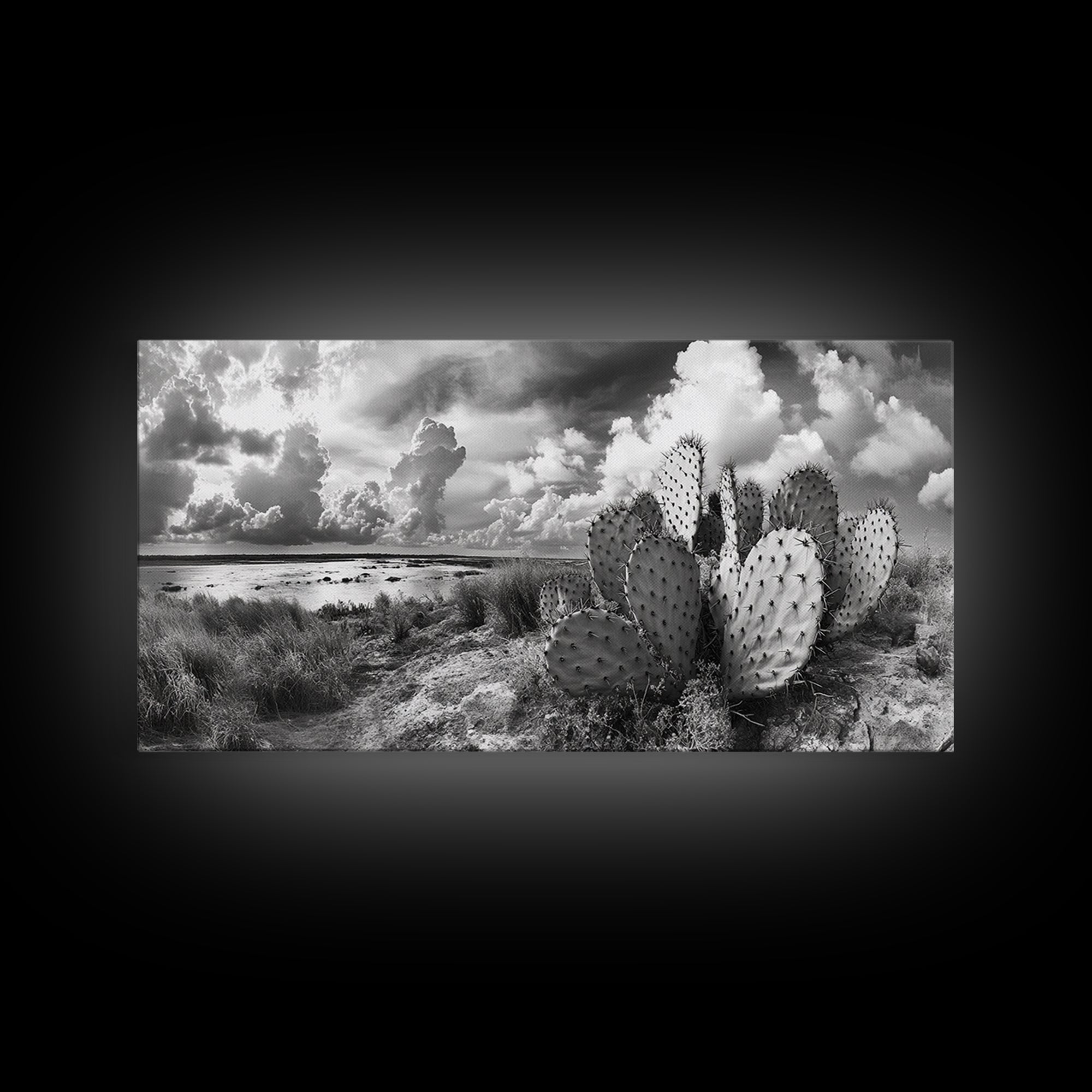 Desert Landscape, Joshua tree art, rustic decor, botanical prints, scenic view, panoramic art, southwest wall art, Canvas Print