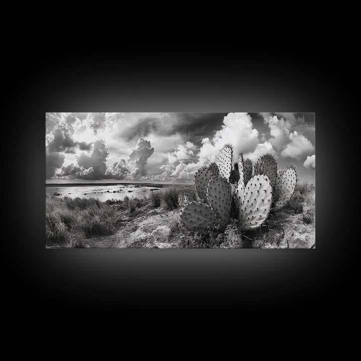 Desert Landscape, Joshua tree art, rustic decor, botanical prints, scenic view, panoramic art, southwest wall art, Canvas Print