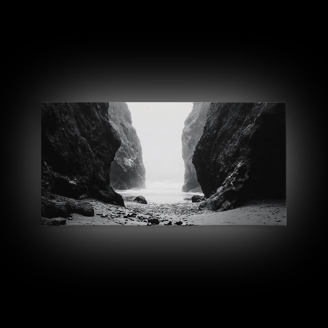 Canyon, moody art, dramatic landscape, rustic decor, wabi sabi art, minimalist art, vertical wall art, farmhouse art, framed canvas print