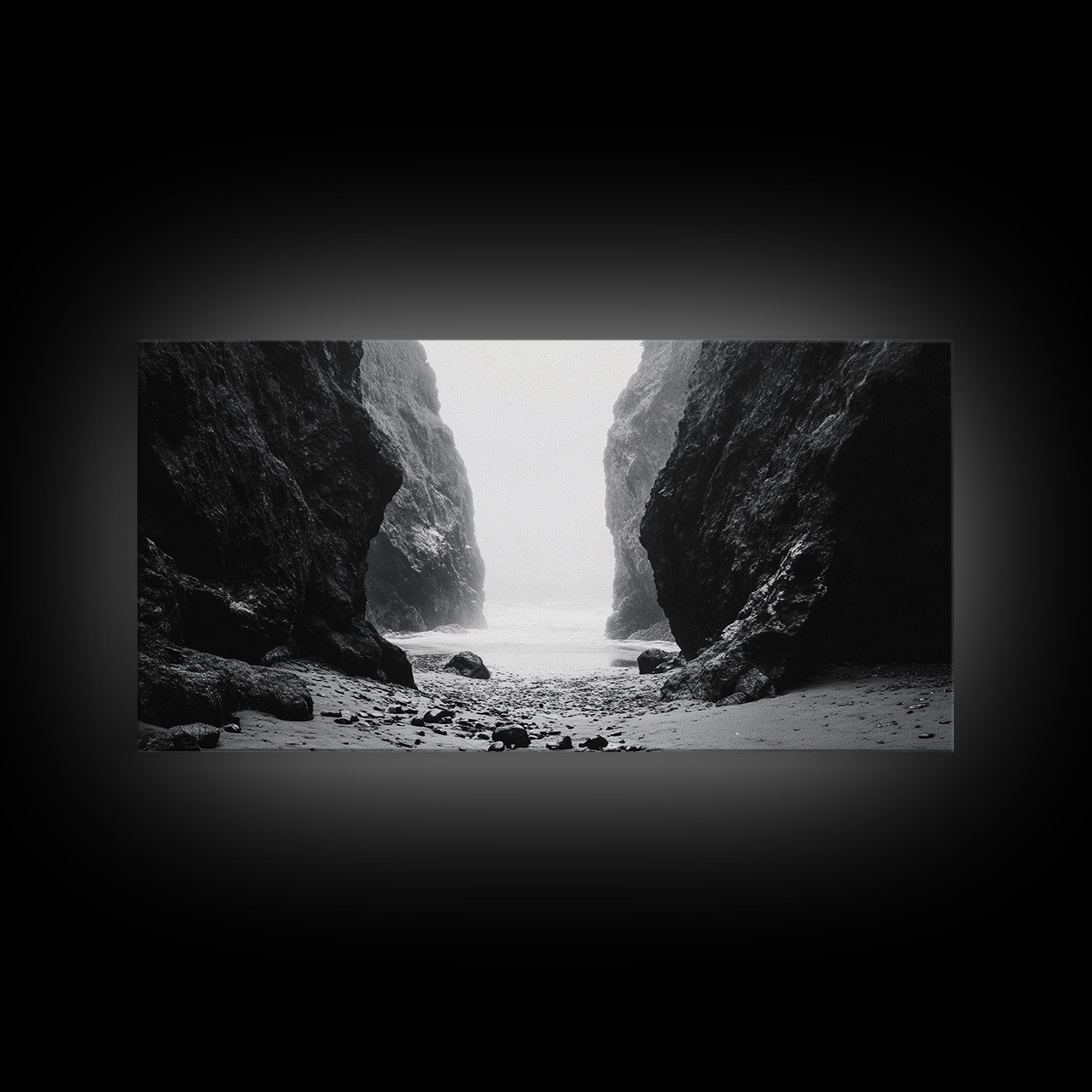 Canyon, moody art, dramatic landscape, rustic decor, wabi sabi art, minimalist art, vertical wall art, farmhouse art, framed canvas print