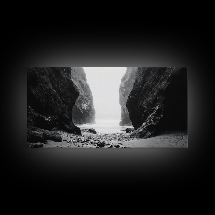 Canyon, moody art, dramatic landscape, rustic decor, wabi sabi art, minimalist art, vertical wall art, farmhouse art, framed canvas print