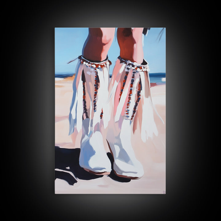 Cowgirl Boots, western art, coastal cowgirl wall art, rustic decor, pink abstract art, minimalist art, framed canvas print