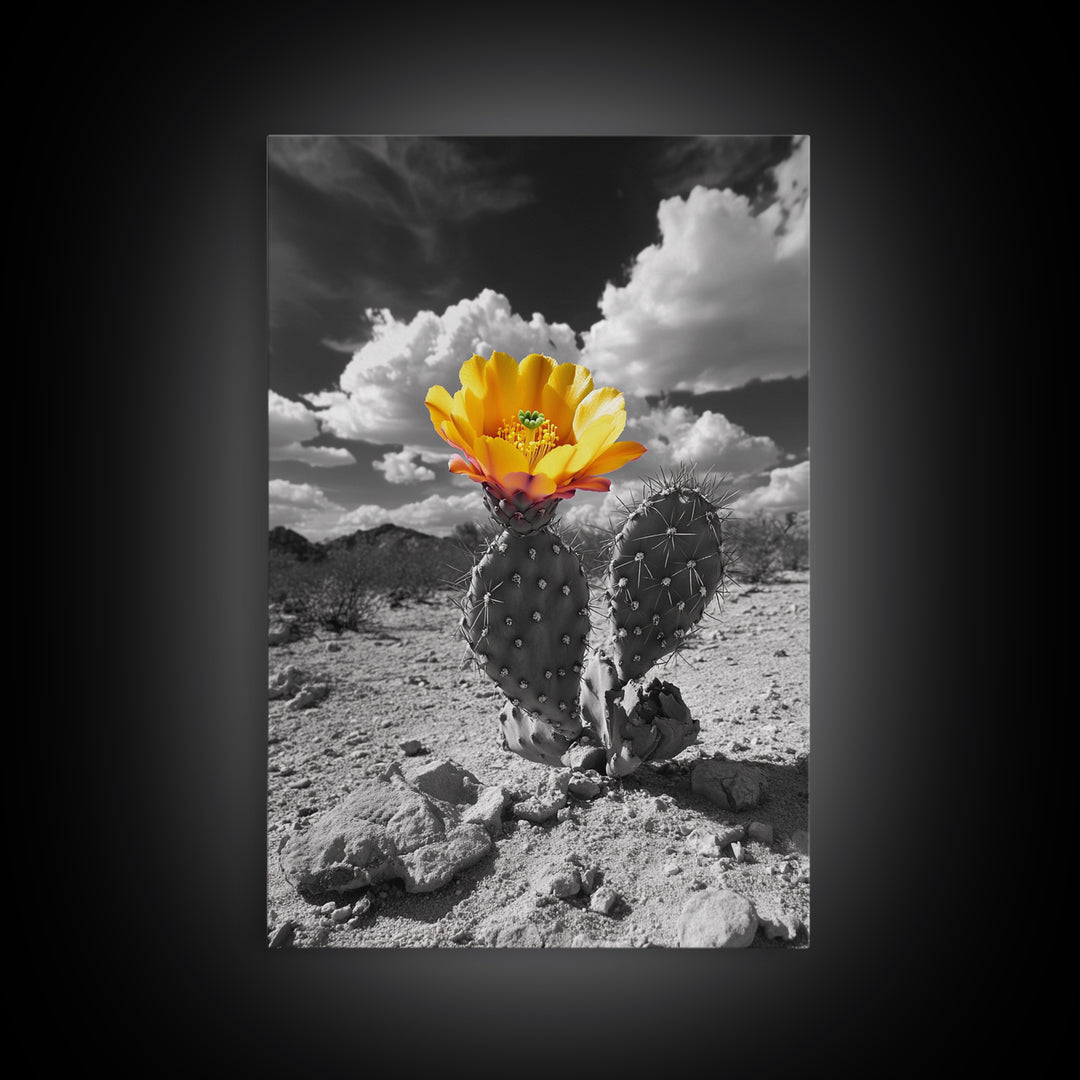 Desert Bloom, Wildflower Painting, Botanical Prints, Rustic Art, Southwest Wall Art, Nature Decor, Framed Canvas Print, Gift Idea