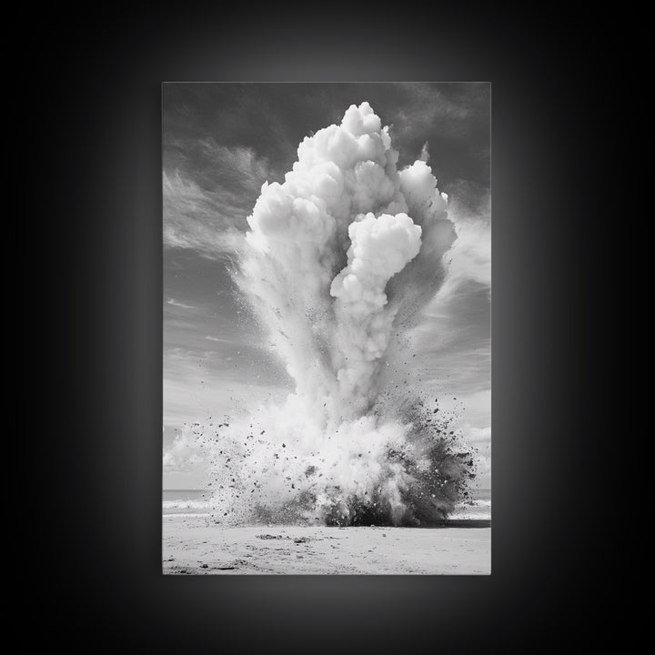 Explosion art, science art, moody art, dark romance painting, wabi sabi art, unique wall art, rustic decor, canvas print, above sofa art