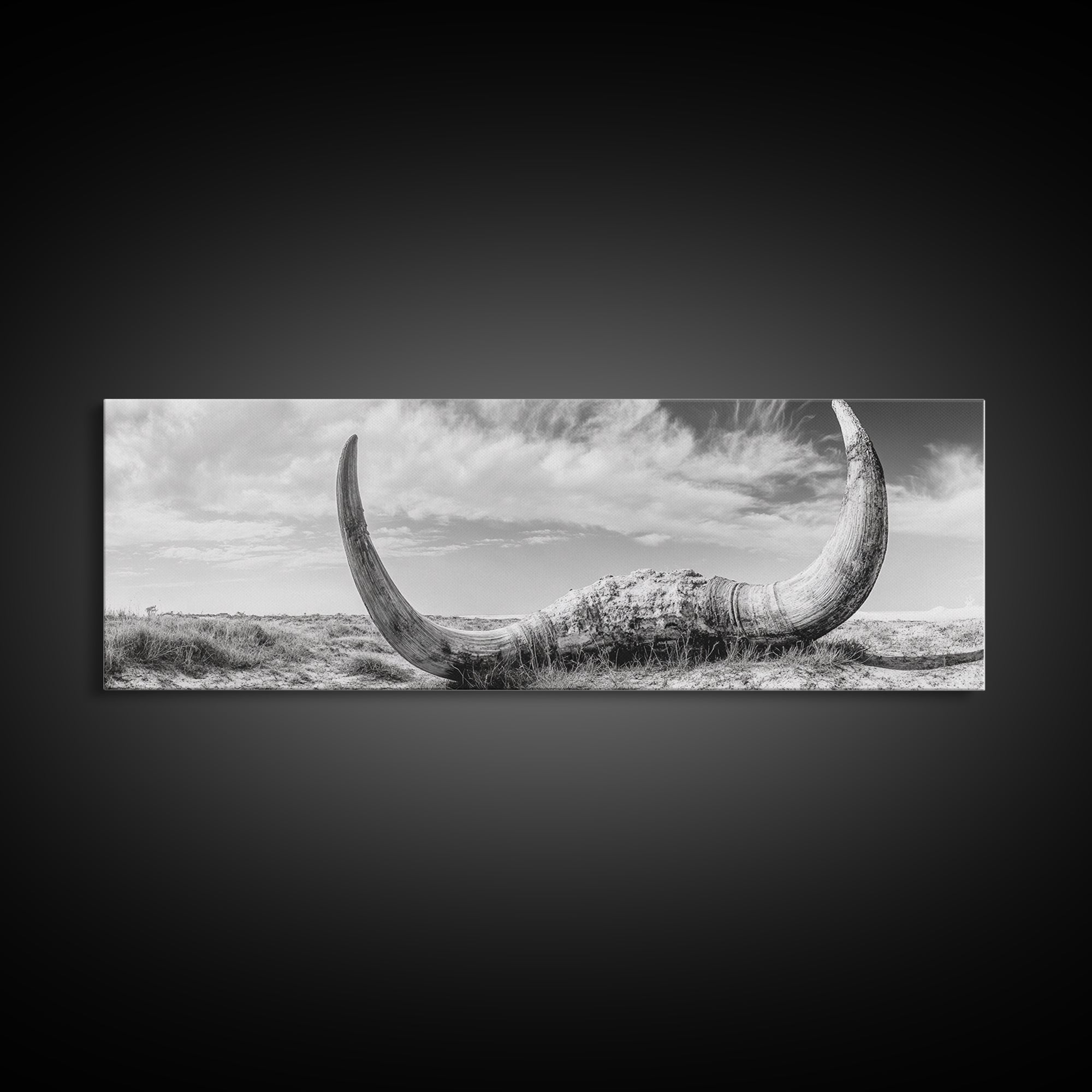 Bull Horns, bull and bear art, rustic art, dark romance painting, wabi sabi wall art, minimalist art, framed canvas print