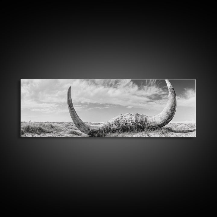 Bull Horns, bull and bear art, rustic art, dark romance painting, wabi sabi wall art, minimalist art, framed canvas print