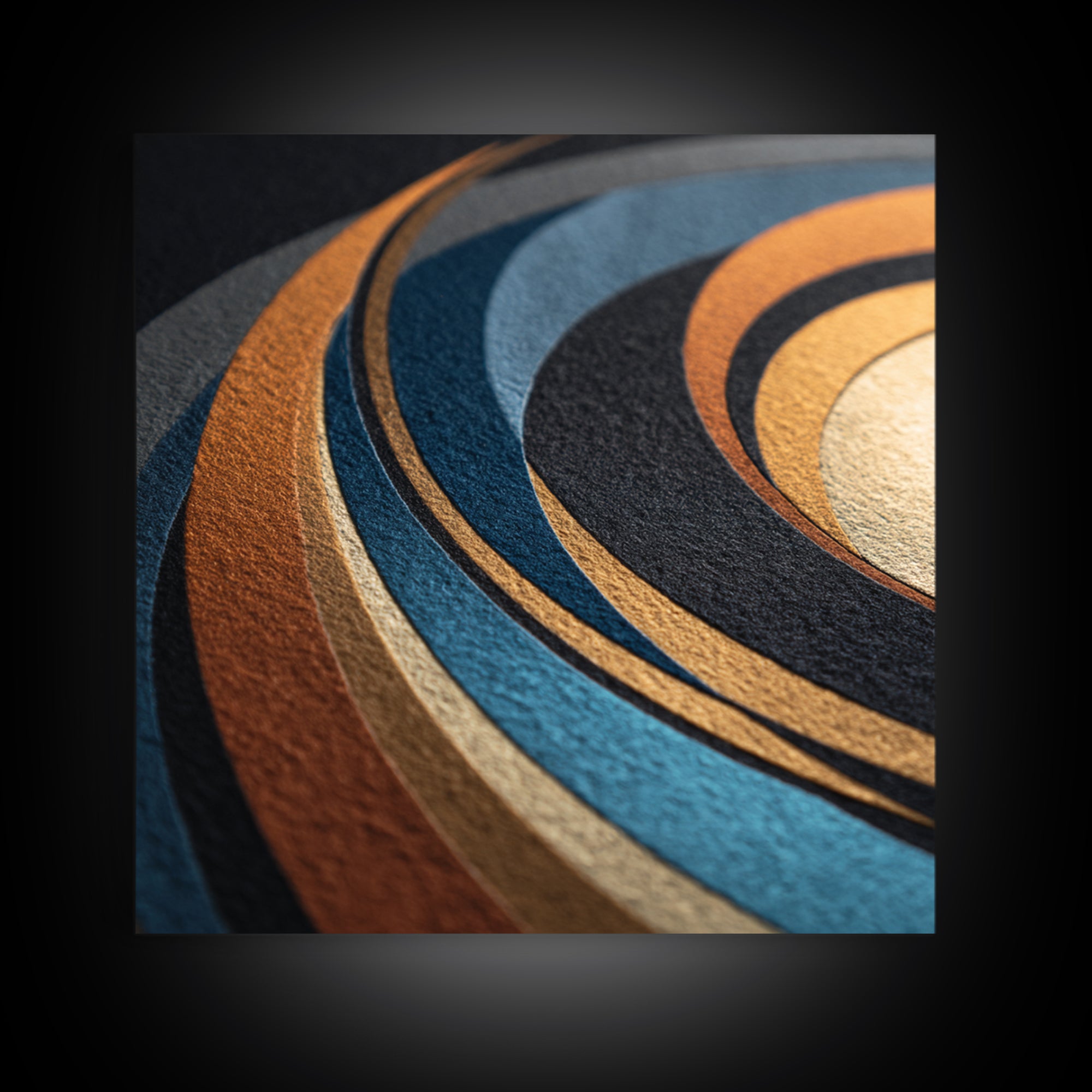 Vinyl Groove Closeup as Circular Abstract Canvas Print, Recording Studio Art, Black and White Art, Studio Decor, Abstract Art, RSA-1x1-14