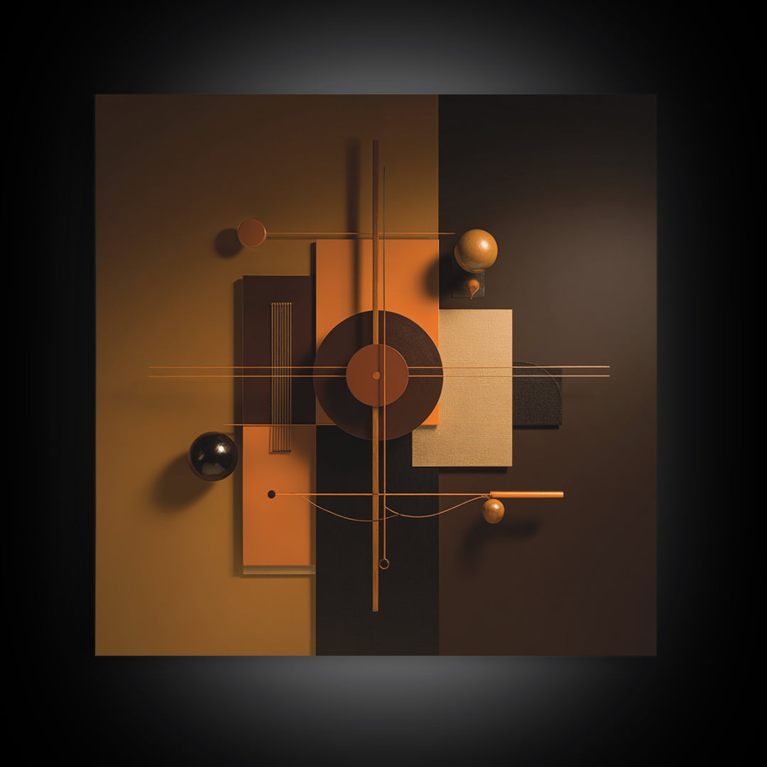 Conductor Baton and Sheet Shapes Without Text Framed Canvas Print, Recording Studio Art, Music Decor, Studio Decor, Analog, RSA-1x1-42