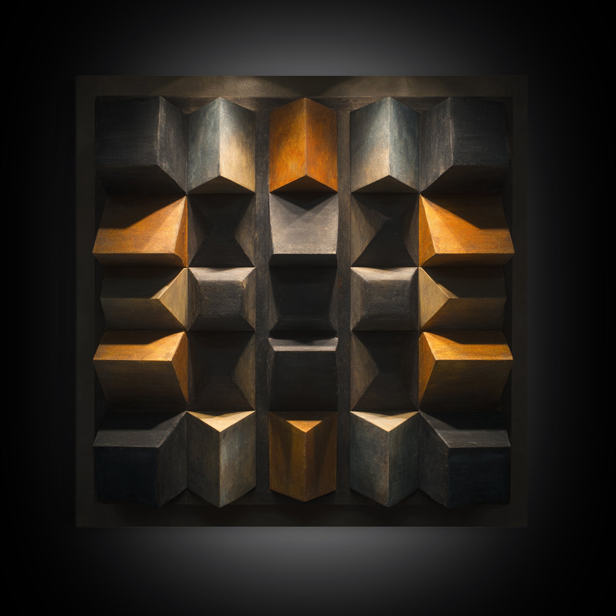 Sound Booth Foam Pattern Transformed into Design Framed Canvas Print, Recording Studio Art, Wall Decor, Studio Decor, Analog, RSA-1x1-48