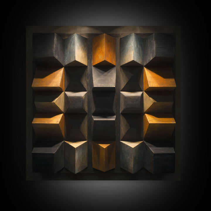 Sound Booth Foam Pattern Transformed into Design Framed Canvas Print, Recording Studio Art, Wall Decor, Studio Decor, Analog, RSA-1x1-48