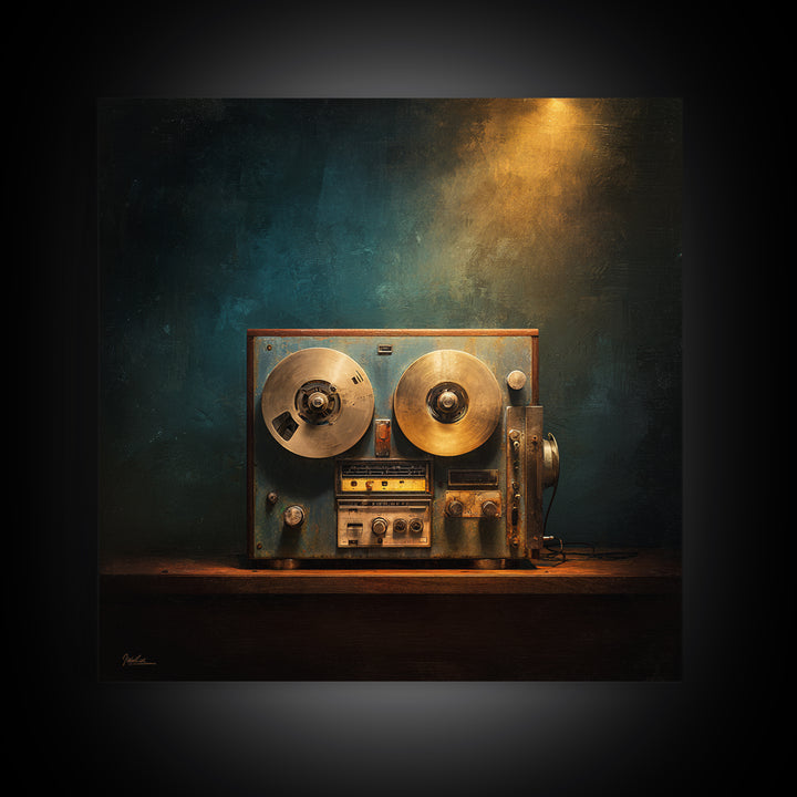 Reel to Reel Tape Machine Canvas Print, Recording Studio Art, Youtube Studio Decor, Studio Decor, Analog, Neutral Decor, RSA-1x1-50